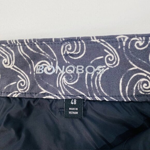 Bonobos Size 48 Black with Wave Design 7" Inseam Golf Shorts Stretchy - Picture 6 of 10